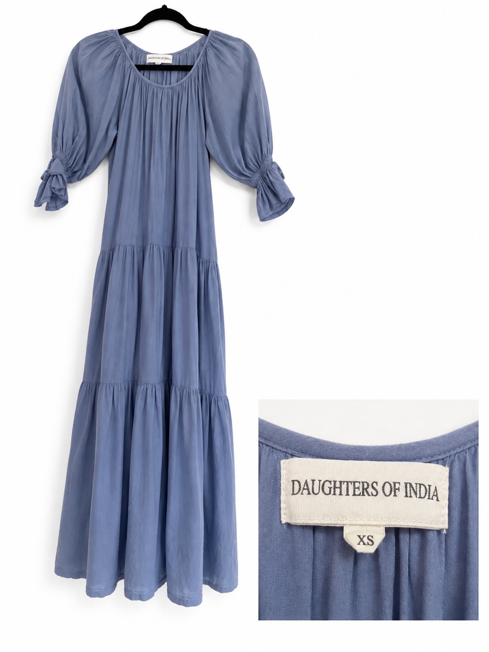 Daughters of India Sahana Gown in Blue Lagoon